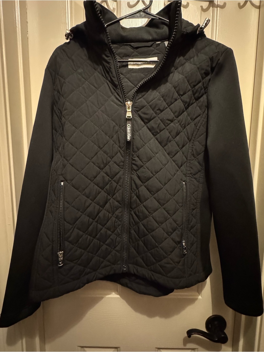Calvin Klein Black Quilted Hooded Puffer Jacket